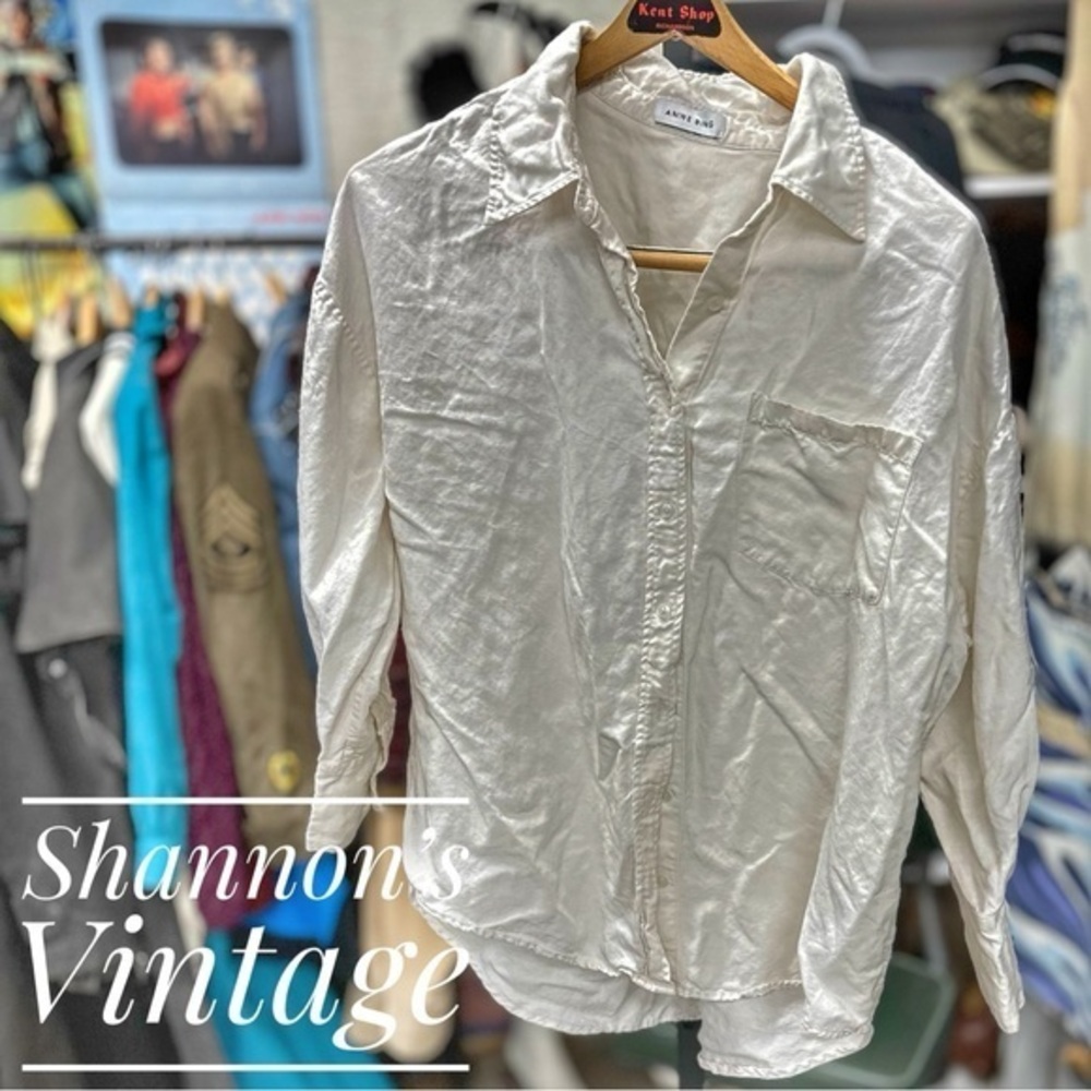 Anine Bing sz medium linen blend shirt A23